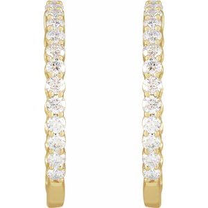 14K Yellow 3 CTW Lab-Grown Diamond Inside-Outside Hinged 30 mm Hoop Earrings