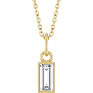 14K Yellow 3/8 CT Lab-Grown Diamond Bezel-Set 16-18" Necklace