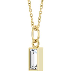 14K Yellow 3/8 CT Lab-Grown Diamond Bezel-Set 16-18" Necklace