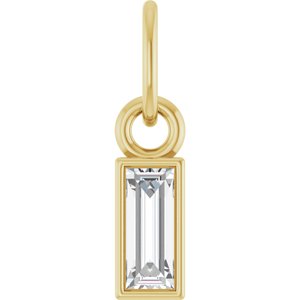 14K Yellow 1/6 CT Lab-Grown Diamond Bezel-Set Pendant