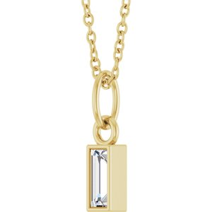 14K Yellow 1/6 CT Lab-Grown Diamond Bezel-Set 16-18" Necklace