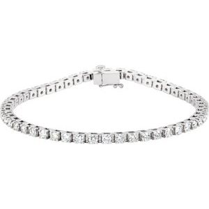 14K White 3 1/2 CTW Lab-Grown Diamond Line 7 1/4" Bracelet