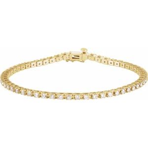 14K Yellow 2 1/4 CTW Lab-Grown Diamond Line 7 1/4" Bracelet