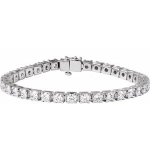 14K White 9 CTW Lab-Grown Diamond Link 7 1/4" Bracelet