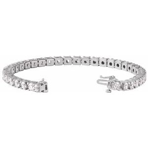 14K White 9 CTW Lab-Grown Diamond Link 7 1/4" Bracelet