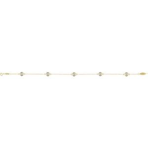 14K Yellow 1/3 CTW Lab-Grown Diamond Bezel-Set Station 7" Bracelet