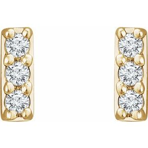 14K Yellow .05 CTW Lab-Grown Diamond Bar Earrings