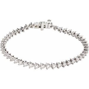 14K White 4 3/4 CTW Lab-Grown Diamond Line 7 1/4" Bracelet