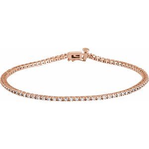 14K Rose 7/8 CTW Lab-Grown Diamond Line 7 1/4" Bracelet