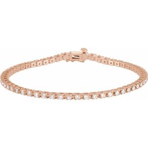 14K Rose 2 1/4 CTW Lab-Grown Diamond Line 7 1/4" Bracelet