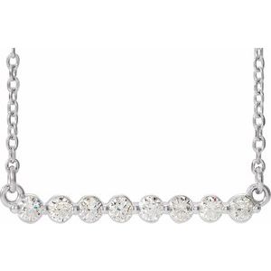 14K White 1/4 CTW Lab-Grown Diamond Bar 18" Necklace