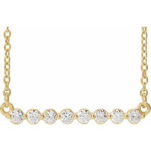 14K Yellow 1/4 CTW Lab-Grown Diamond Bar 18" Necklace