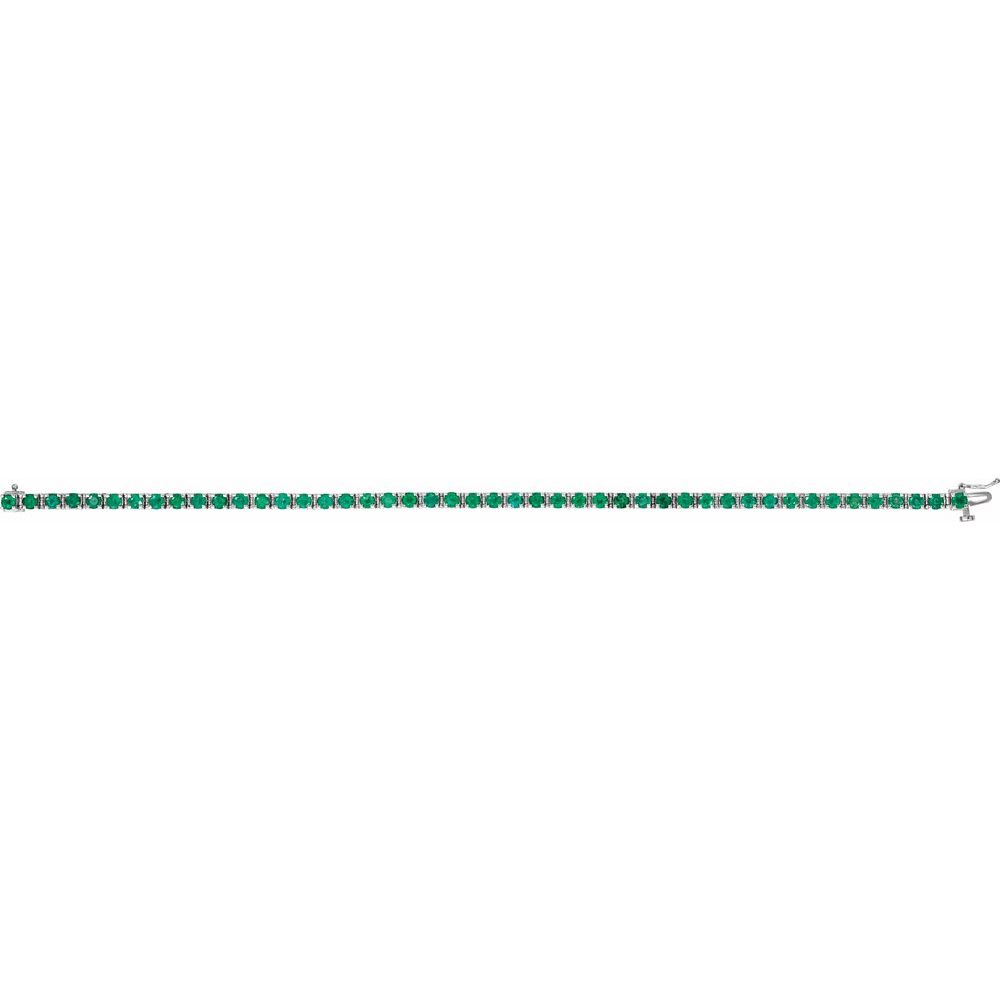 14K Lab-Grown Emerald Line Bracelet 3mm