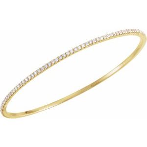 14K Yellow 2 CTW Lab-Grown Diamond Stackable Bangle 8" Bracelet