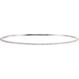 14K White 1 CTW Lab-Grown Diamond Stackable Bangle 8" Bracelet