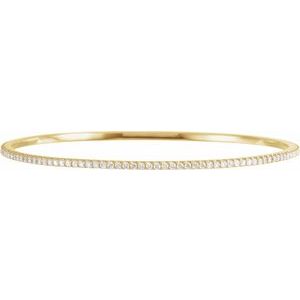 14K Yellow 2 CTW Lab-Grown Diamond Stackable Bangle 8" Bracelet