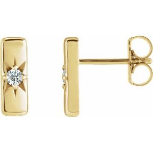 14K Yellow .07 CTW Lab-Grown Diamond Bar Earrings