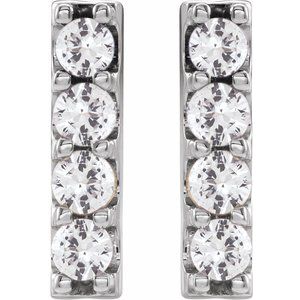 14K White 1/2 CTW Lab-Grown Diamond Bar Earrings