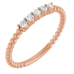 14K Rose 1/6 CTW Lab-Grown Diamond Stackable Ring