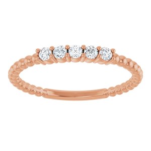 14K Rose 1/6 CTW Lab-Grown Diamond Stackable Ring