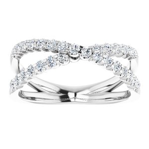 14K White 1/2 CTW Lab-Grown Diamond Criss-Cross Ring