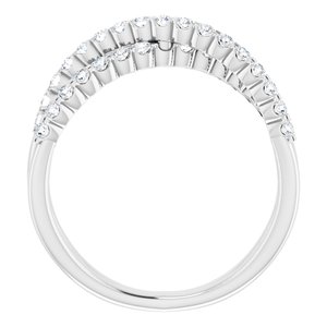 14K White 1/2 CTW Lab-Grown Diamond Criss-Cross Ring