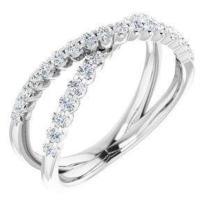 14K White 1/2 CTW Lab-Grown Diamond Criss-Cross Ring