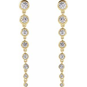 14K Yellow 1 3/4 CTW Lab-Grown Diamond Earrings