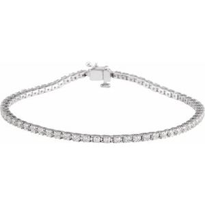 14K White 2 CTW Lab-Grown Diamond Line 7 1/4" Bracelet