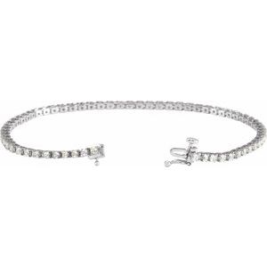 14K White 2 CTW Lab-Grown Diamond Line 7 1/4" Bracelet