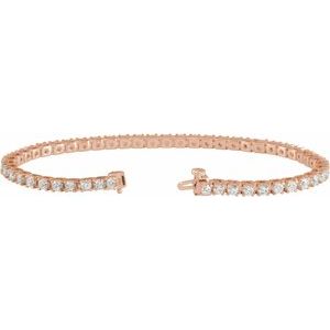 14K Rose 4 CTW Lab-Grown Diamond Line 7 1/4" Bracelet