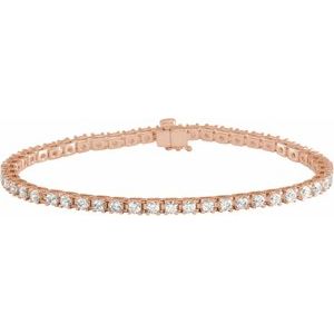 14K Rose 4 CTW Lab-Grown Diamond Line 7 1/4" Bracelet