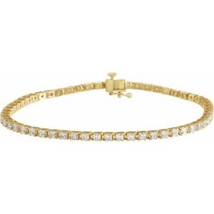 14K Yellow 3 CTW Lab-Grown Diamond Line 7 1/4" Bracelet