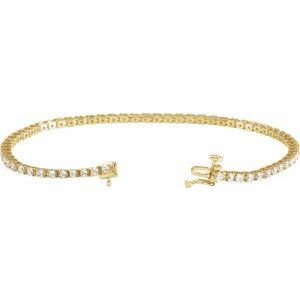 14K Yellow 2 CTW Lab-Grown Diamond Line 7 1/4" Bracelet