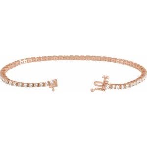 14K Rose 2 CTW Lab-Grown Diamond Line 7 1/4" Bracelet