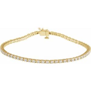 14K Yellow 2 CTW Lab-Grown Diamond Line 7 1/4" Bracelet