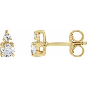 14K Yellow 1/2 CTW Lab-Grown Diamond Earrings