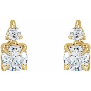 14K Yellow 1/2 CTW Lab-Grown Diamond Earrings