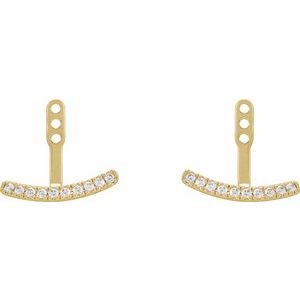 14K Yellow 1/5 CTW Lab-Grown Diamond Curved Bar Earring Jackets