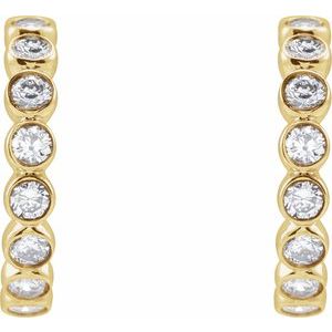 14K Yellow 1/3 CTW Lab-Grown Diamond Hoop Earrings