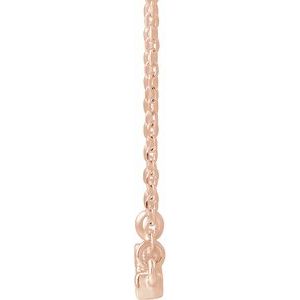 14K Rose 1/8 CTW Lab-Grown Diamond French-Set Bar 18" Necklace