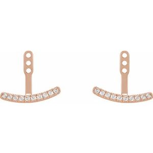 14K Rose 1/5 CTW Lab-Grown Diamond Curved Bar Earring Jackets