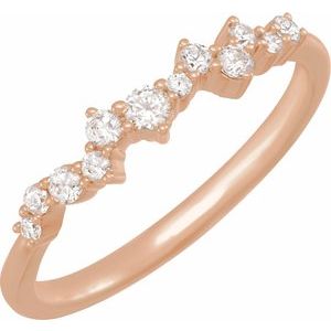 14K Rose 1/4 CTW Lab-Grown Diamond Scattered Stackable Ring