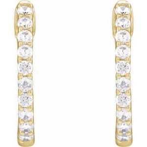 14K Yellow 1/2 CTW Lab-Grown Diamond Inside-Outside Hinged 14.5 mm Hoop Earrings