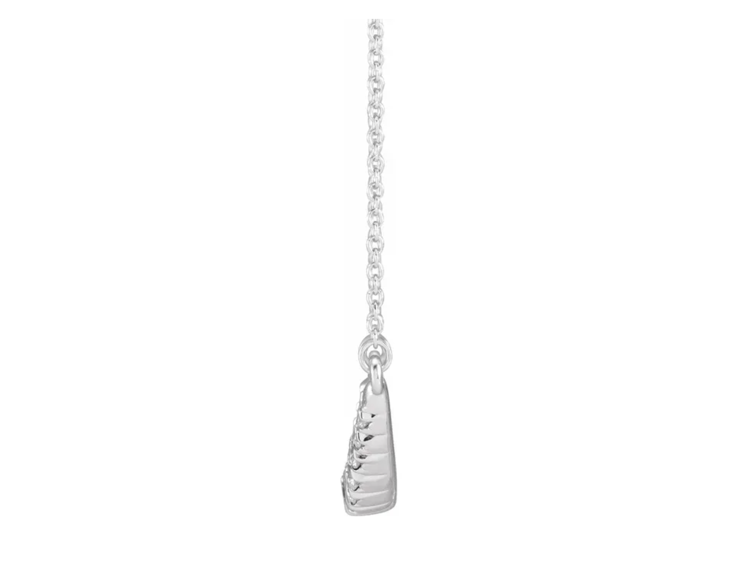 14K White Gold 18-inch Necklace with a French Set Bar Pendant Adorned with 3/4 Carat Total Weight of Sparkling Lab-Grown Diamonds