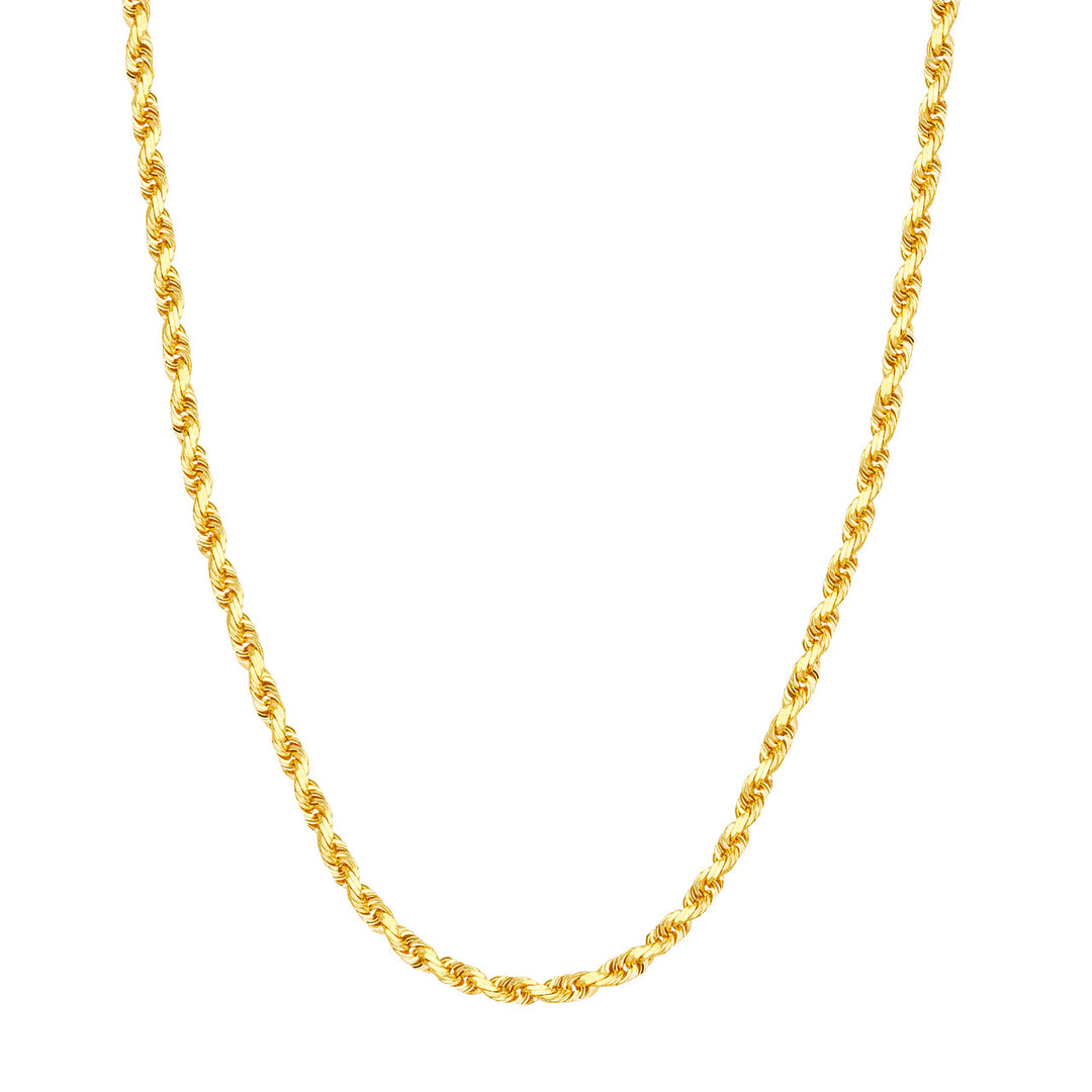 3.8mm 10k Rope Chain Solid Diamond-Cut